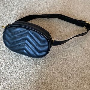 Brand New Black Quilted Fanny Pack Belt Sling Bag
